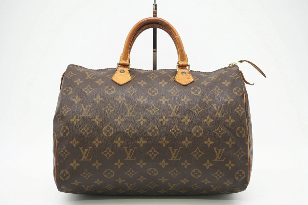 Louis Vuitton Monogram Speedy Handbag Brown Canvas